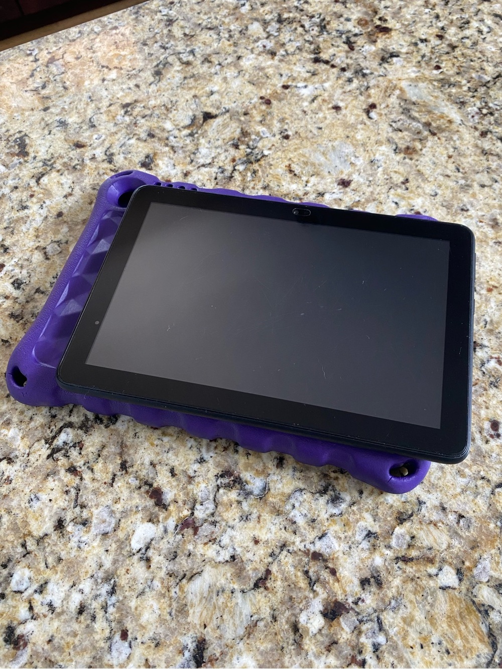 Amazon Fire HD 8 (10th Generation) tablet with purple protective kids case